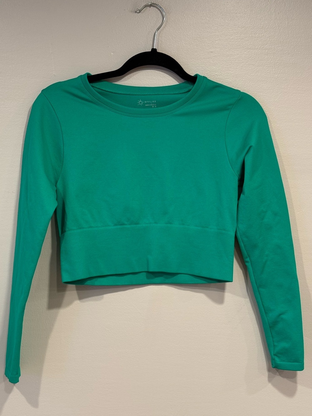 Aerie Offline Long-Sleeve Cropped Seamless Sporty Top Women's Medium